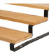 Étagère pour pots à épices métal noir et bambou 32x24x9.5cm