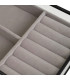 Set de 2 plateaux à bijoux verre et métal noir et doré 25x14x4.5cm