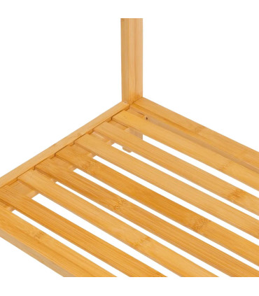 Porte serviette sur pied en Bambou avec étagère 51x31x85cm