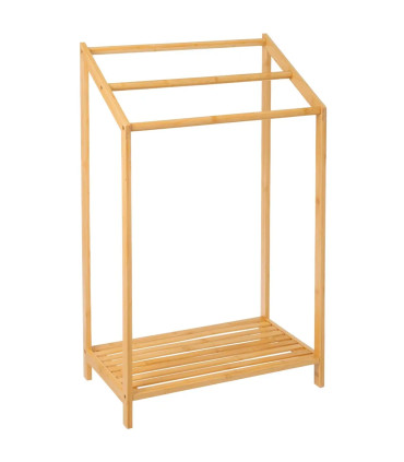 Porte serviette sur pied en Bambou avec étagère 51x31x85cm