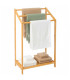 Porte serviette sur pied en Bambou avec étagère 51x31x85cm