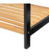 Porte serviette sur pied en bambou noir avec étagère 51x31x85cm