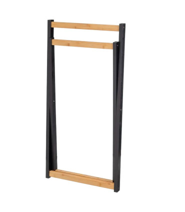Black Bamboo Towel Holder foldable 44x40x82cm