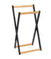 Black Bamboo Towel Holder foldable 44x40x82cm