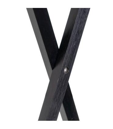 Porte serviette sur pied pliable noir et bambou 44x40x82cm