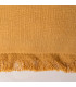 Coussin lin et coton jaune moutarde à franges 30x50cm