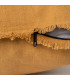 Coussin lin et coton jaune moutarde à franges 30x50cm