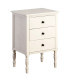 Table de chevet classique en bois gris clair 3 tiroirs 43x33x61cm