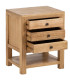 Table de chevet en bois de mindi 3 tiroirs 45x35x55cm