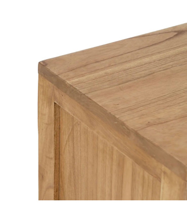 Table de chevet en bois de mindi 3 tiroirs 45x35x55cm