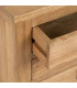 Table de chevet en bois de mindi 3 tiroirs 45x35x55cm