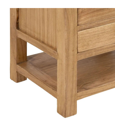 Table de chevet en bois de mindi 3 tiroirs 45x35x55cm