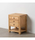 Table de chevet en bois de mindi 3 tiroirs 45x35x55cm