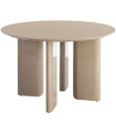 Round design table beige 120x120x75cm