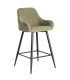 Tabouret de bar tissu vert et métal noir 47x47x93cm