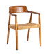 Fauteuil design en bois d'hévéa et assise cordage 57x57x78cm