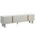 TV Stand White acacia  Wood and white marble 141x41x45cm