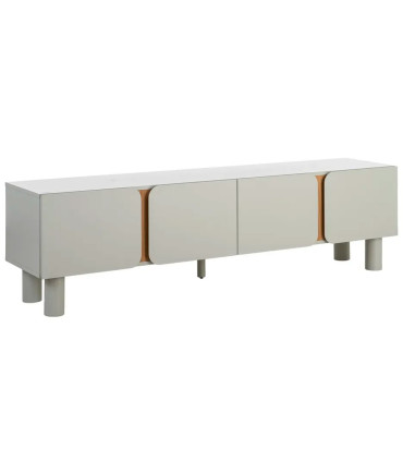 TV Stand White acacia  Wood and white marble 141x41x45cm
