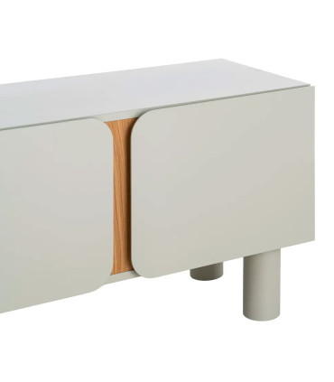 TV Stand White acacia  Wood and white marble 141x41x45cm