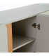 TV Stand White acacia  Wood and white marble 141x41x45cm