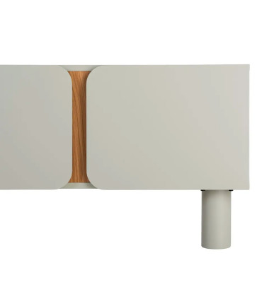 TV Stand White acacia  Wood and white marble 141x41x45cm