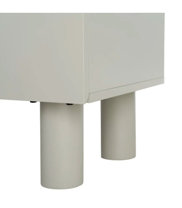 TV Stand White acacia  Wood and white marble 141x41x45cm