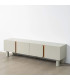 TV Stand White acacia  Wood and white marble 141x41x45cm