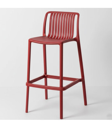 Bar Stool polypropylene red grenat 52x55x100cm