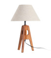 Table Lamp wood and beige lampshade 35x35x54cm