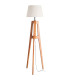 Floor Lamp wood and beige lampshade 40x40x158cm