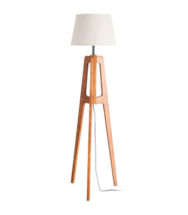 Floor Lamp wood and beige lampshade 40x40x158cm