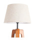 Floor Lamp wood and beige lampshade 40x40x158cm