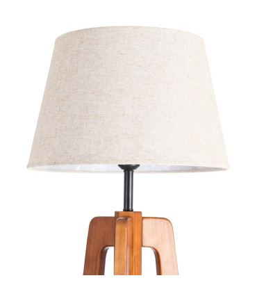 Floor Lamp wood and beige lampshade 40x40x158cm