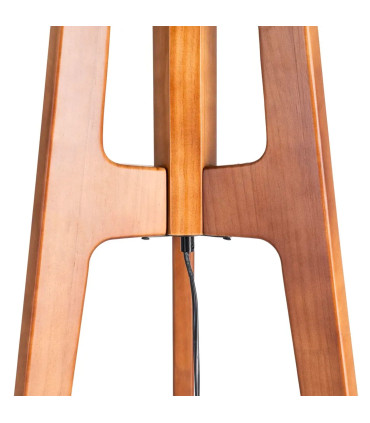 Floor Lamp wood and beige lampshade 40x40x158cm