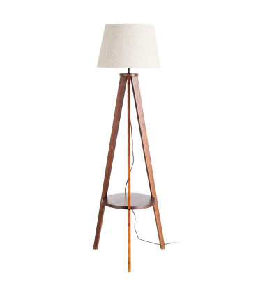 Floor Lamp wood and beige lampshade 50x50x151cm