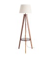 Floor Lamp wood and beige lampshade 50x50x151cm