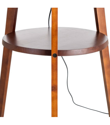 Floor Lamp wood and beige lampshade 50x50x151cm