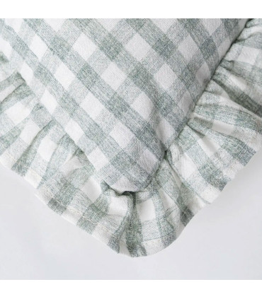 Decorative cushion vichy grey and white 43x43cm