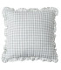 Coussin froufrou en coton vichy gris 43x43cm