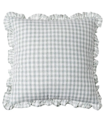 Decorative cushion vichy grey and white 43x43cm