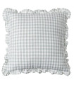 Coussin froufrou en coton vichy gris 43x43cm