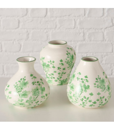 Set of 3 Small Design grey Porcelain Vases