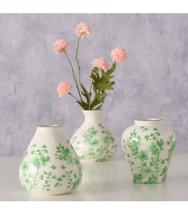 Set of 3 Small Design grey Porcelain Vases