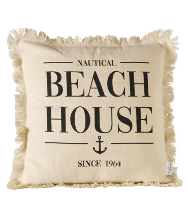 Coussin carré beige beach house 45x45cm