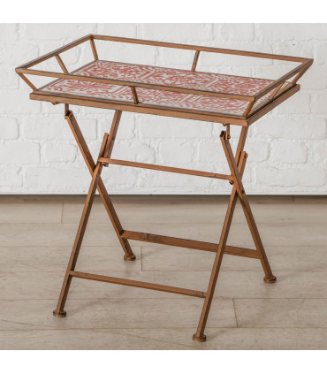 Table d'appoint plateau amovible métal 60x45x61cm