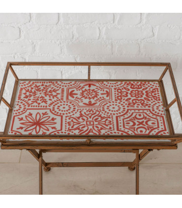 Table d'appoint plateau amovible métal 60x45x61cm