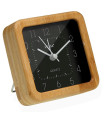 Horloge réveil de table bambou 9x9x4.5cm