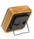 Horloge réveil de table bambou 9x9x4.5cm