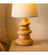 Table Lamp wood ceramic 17.5x17.5x36.5cm