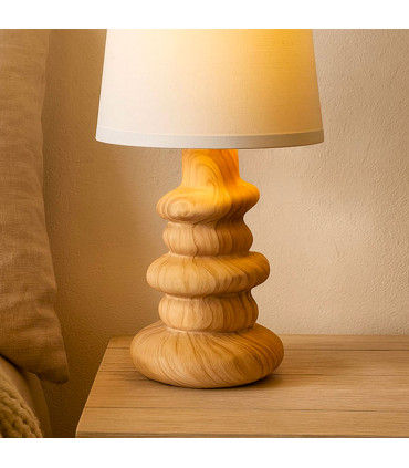 Table Lamp wood ceramic 17.5x17.5x36.5cm